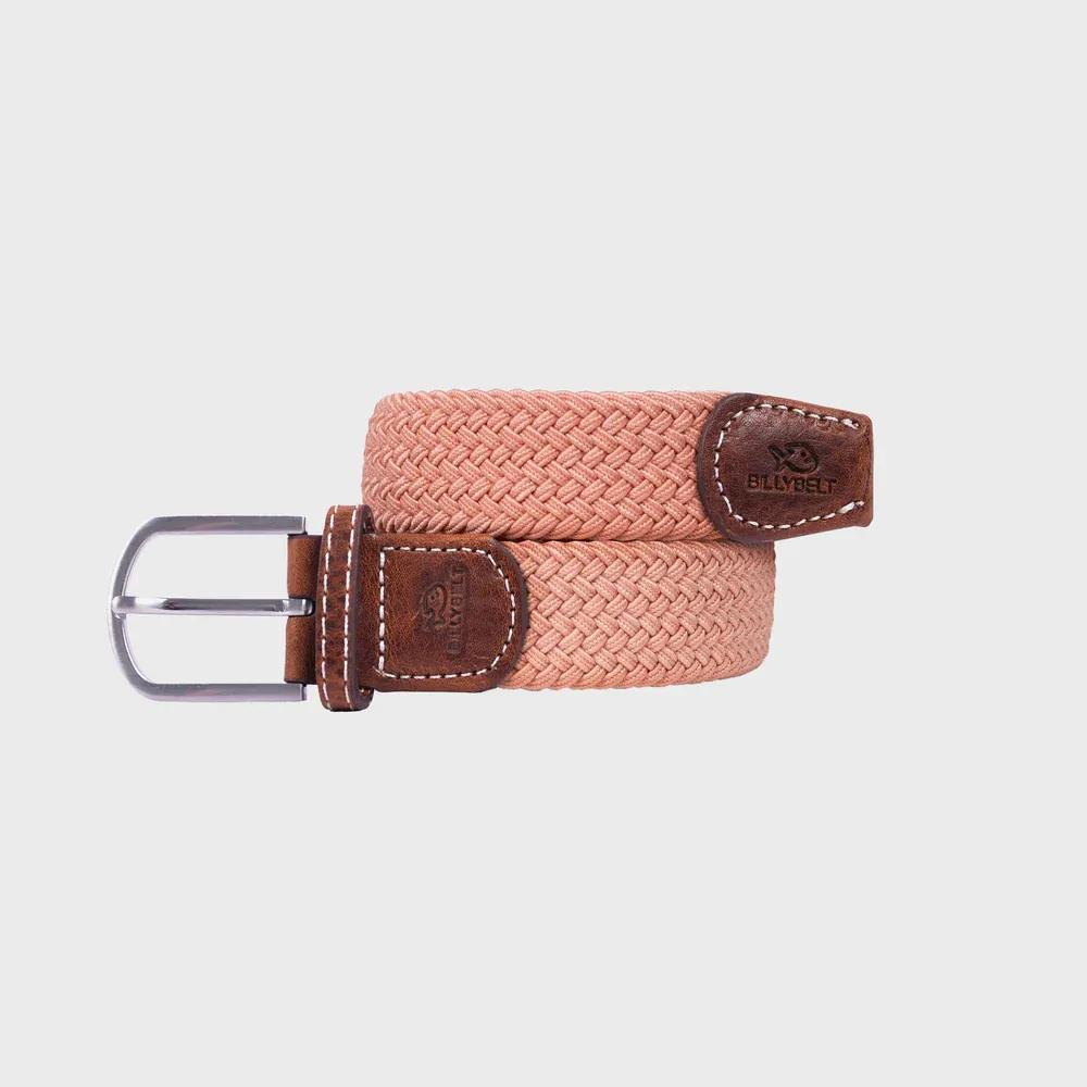 Ceinture tressee elastique Rose blush by BILLYBELT
