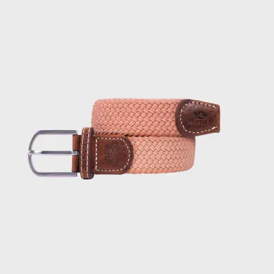 Ceinture tressee elastique Rose blush by BILLYBELT