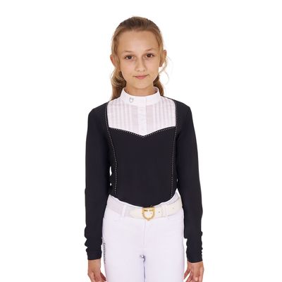 Polo fille slim fit rhinestones Manches Longues by EQUESTRO