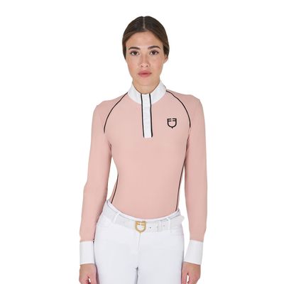 Polo de concours femme slim fit mesh insert Manches Longues by EQUESTRO