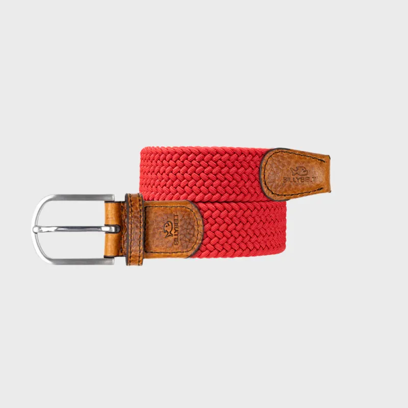 Ceinture tressee elastique Rouge cardinal by BILLYBELT