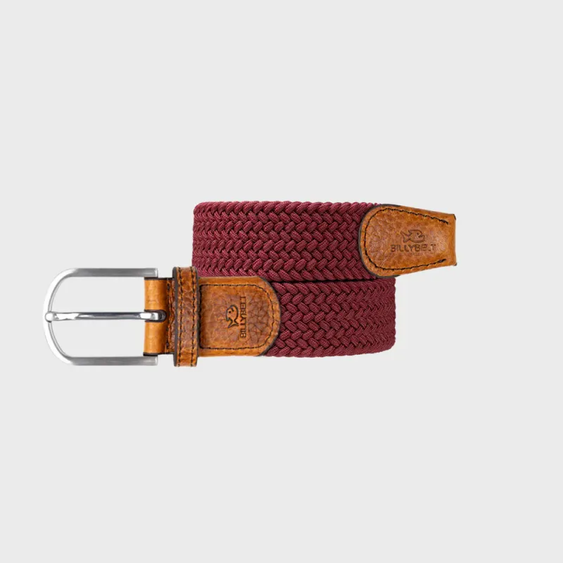 Ceinture tressee elastique Grenat by BILLYBELT
