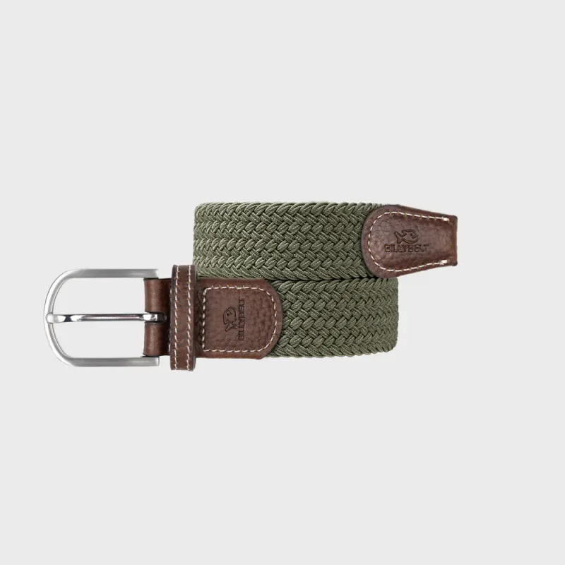Ceinture tressee elastique Vert armee by BILLYBELT