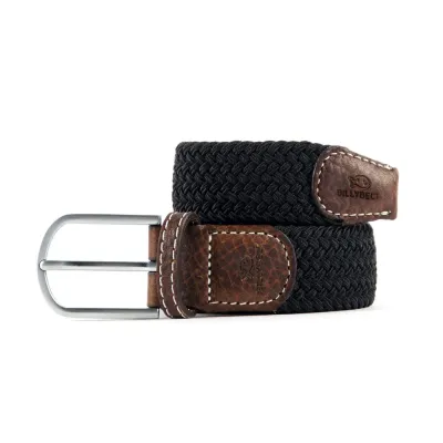 Ceinture tressee elastique Noir reglisse by BILLYBELT