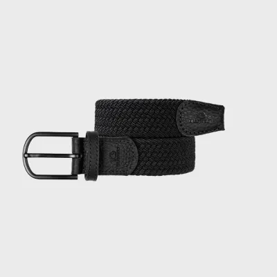 Ceinture tressee elastique All black by BILLYBELT