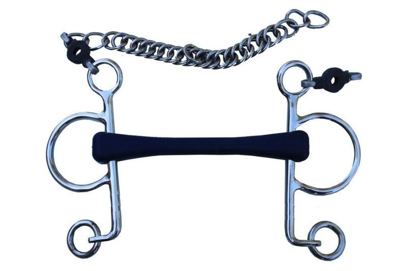 Mors Pelham droit caoutchouc souple grandes branches by JUMP&#39;IN