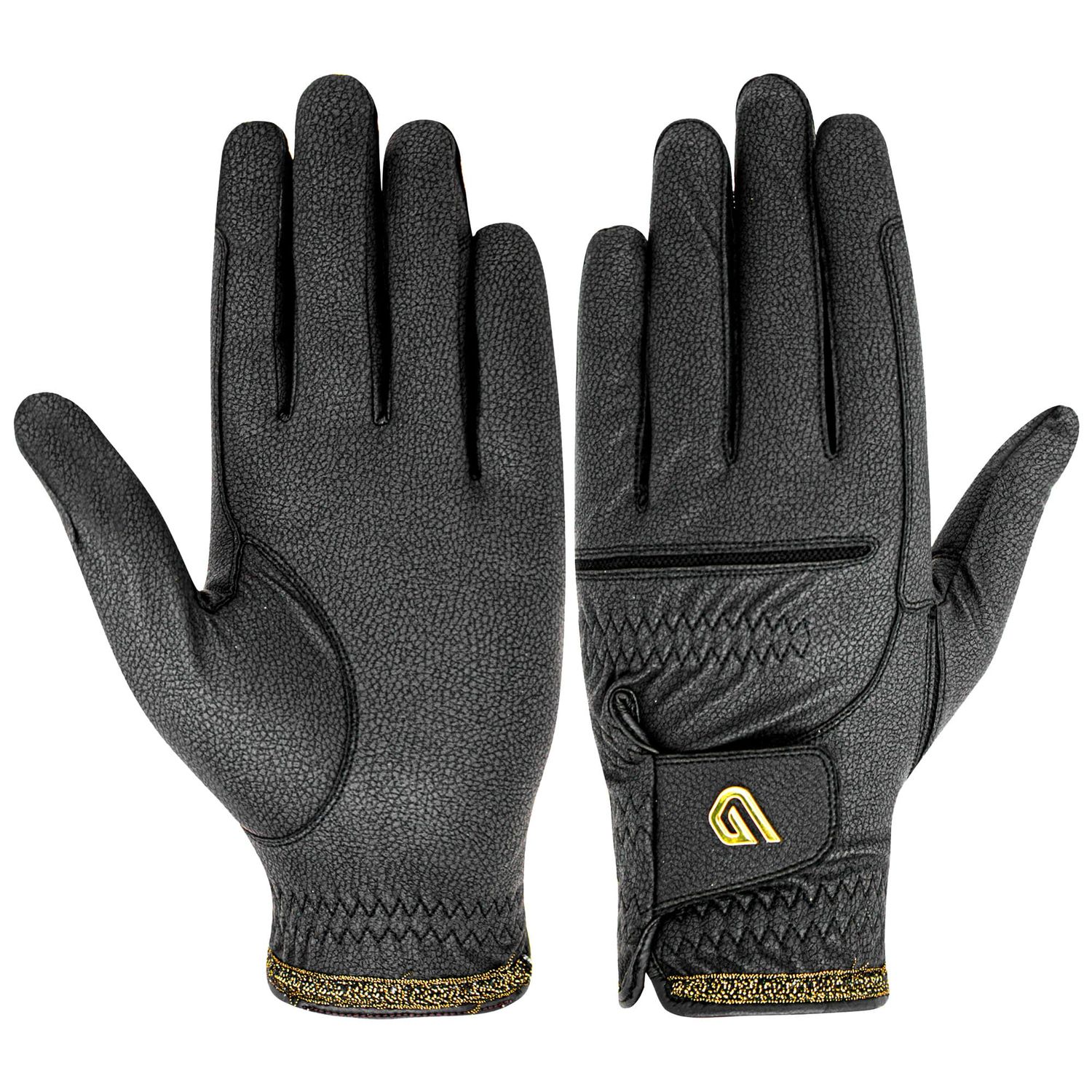 Gants Classic Diamond Noir Gold by GLOVERS