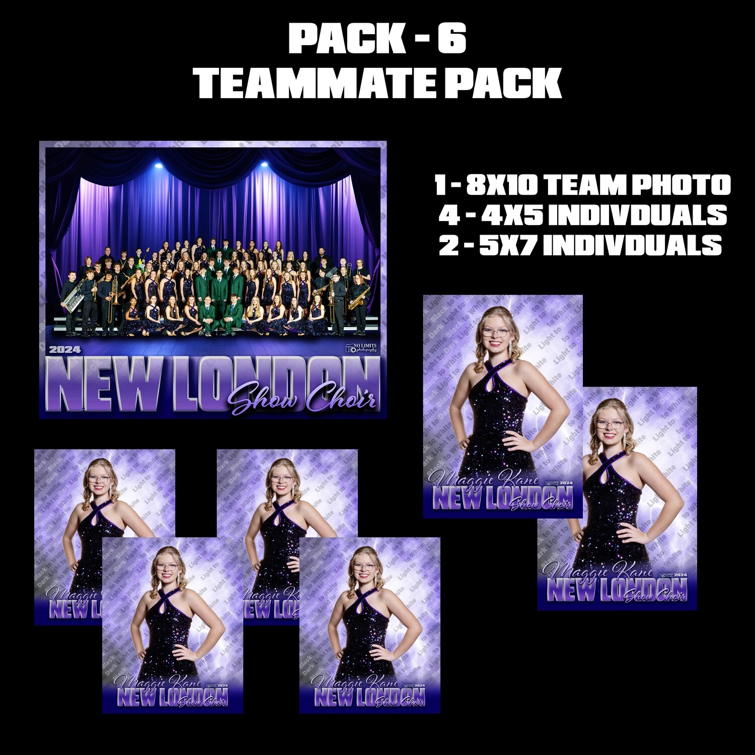 NLHS PACK #6 - **GREAT VALUE** 8X10 Teammate Pack
