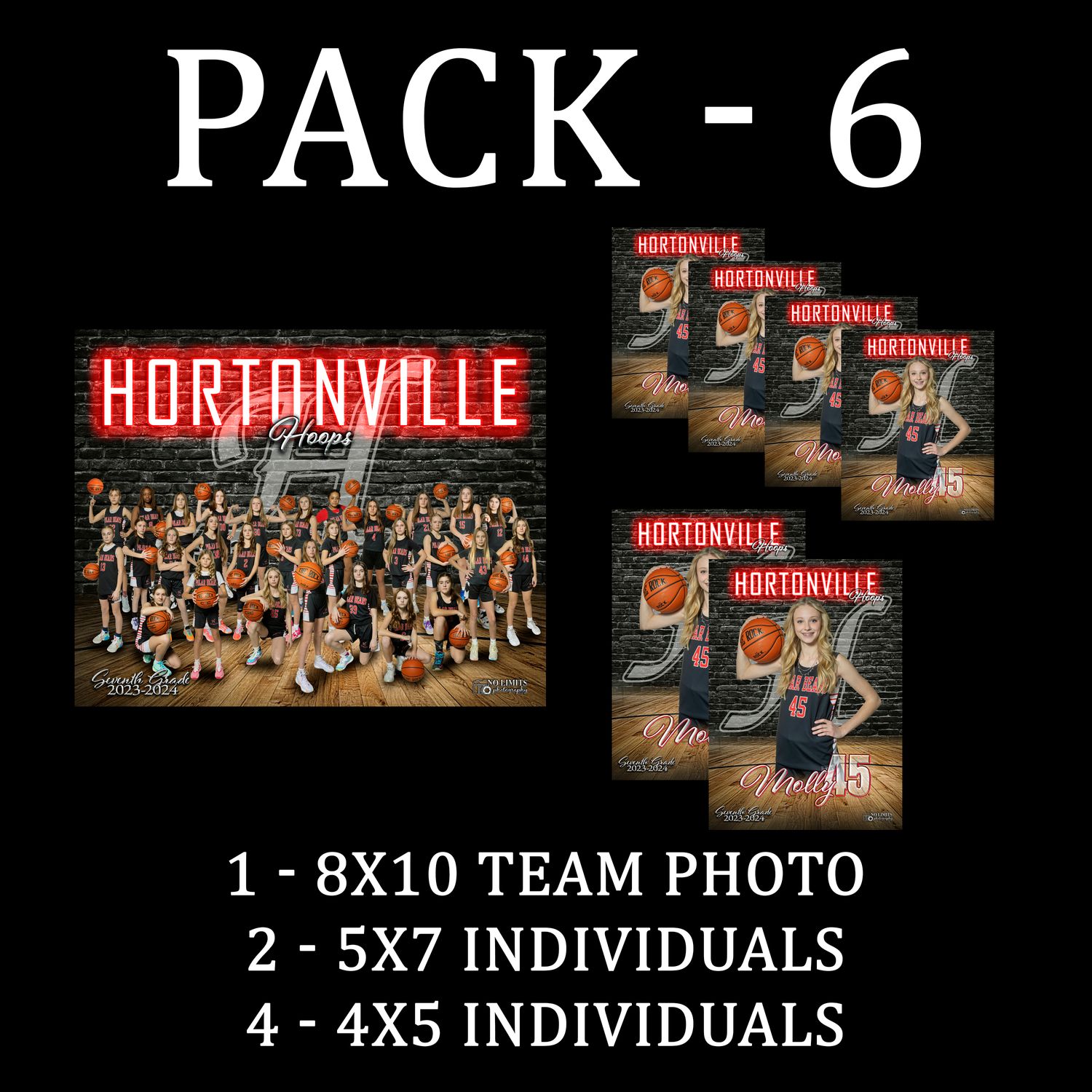 HHS PACK #6 - **GREAT VALUE** 8X10 Teammate Pack