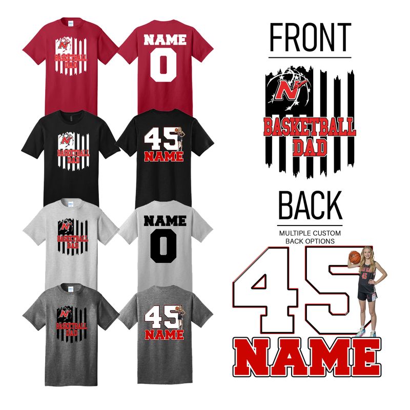 Neenah Basketball Dad Flag T-Shirt