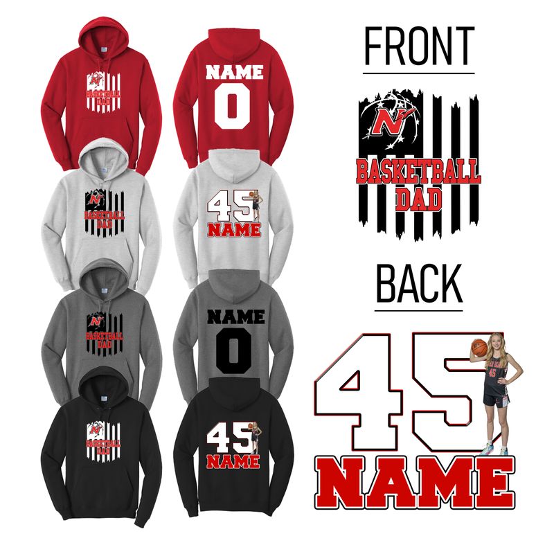 Neenah Basketball Dad Flag Hoodie
