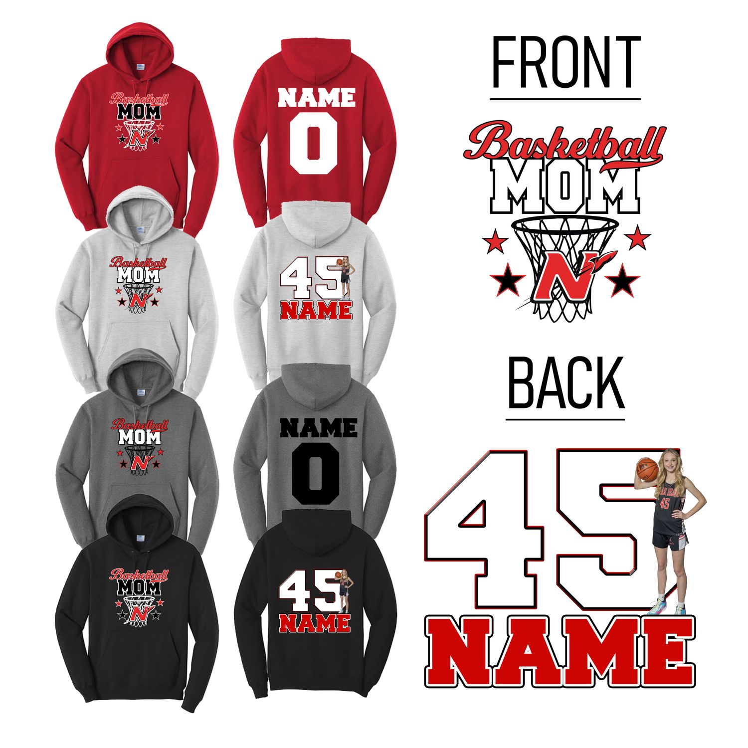 Neenah Basketball Mom Hoodie Design 2