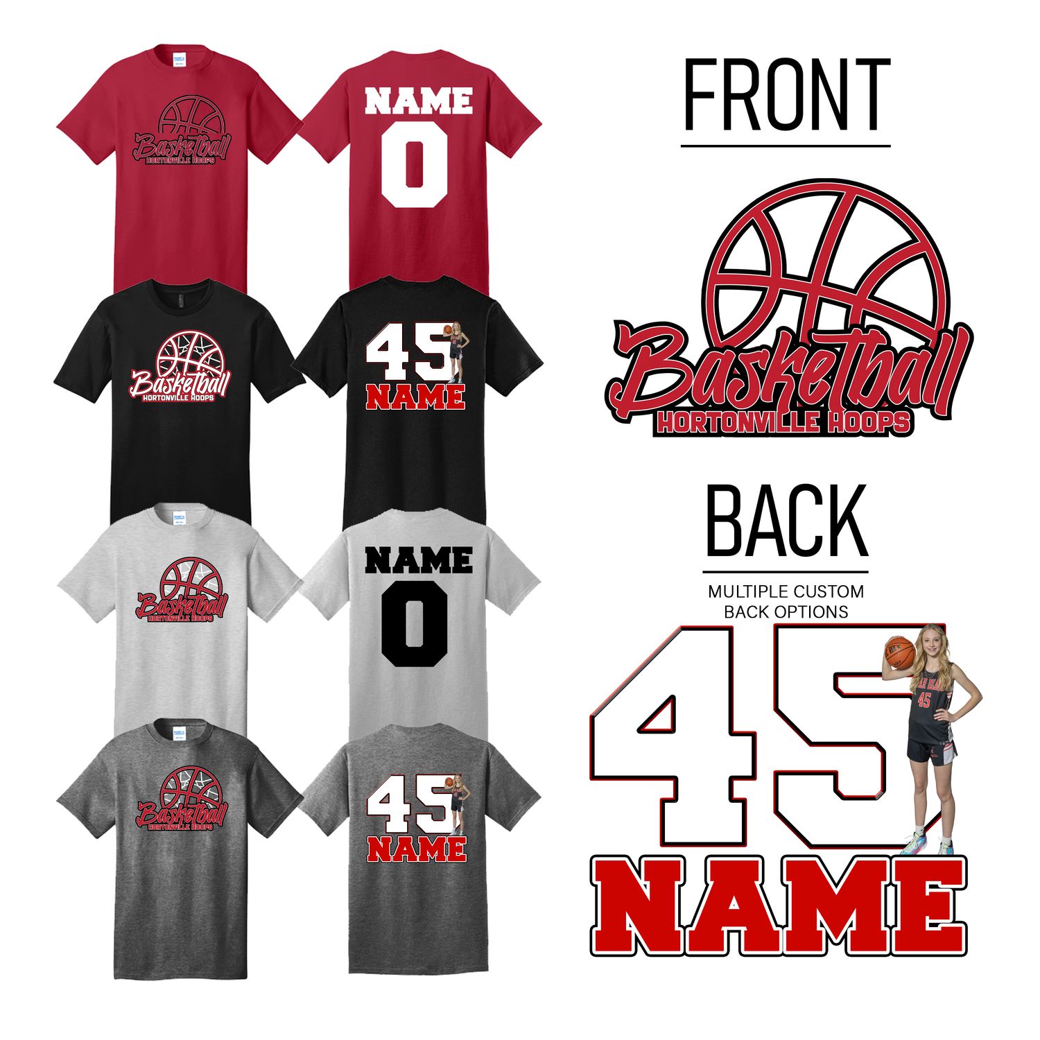 Hortonville Hoops T-Shirt Design 1
