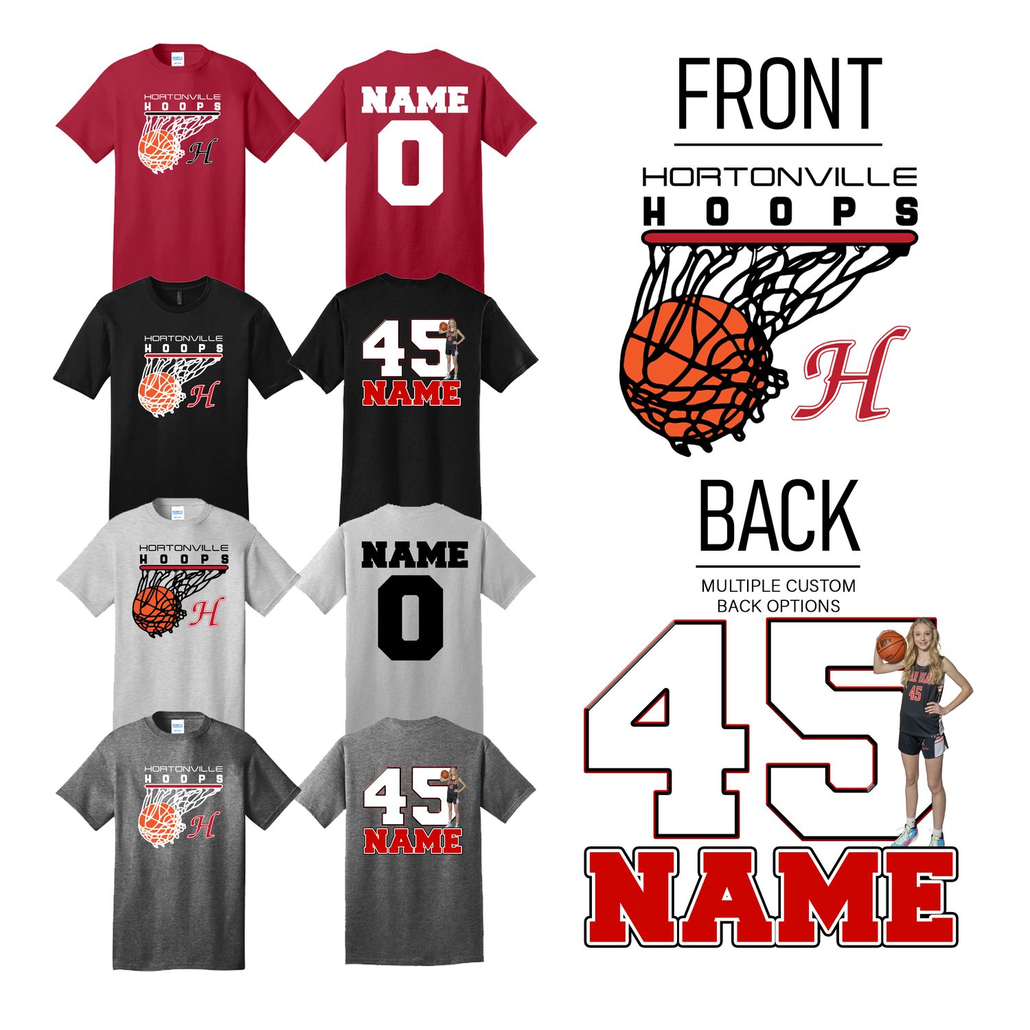 Hortonville Hoops T-Shirt Design 2
