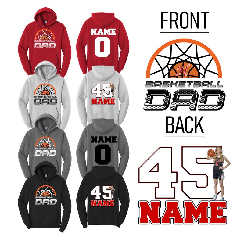 Hortonville Hoops Hoodie Dad Design 1