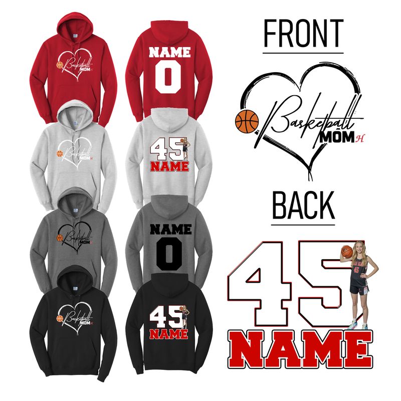 Hortonville Hoops Hoodie Mom Design 1