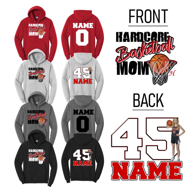Hortonville Hoops Hoodie Mom Design 2