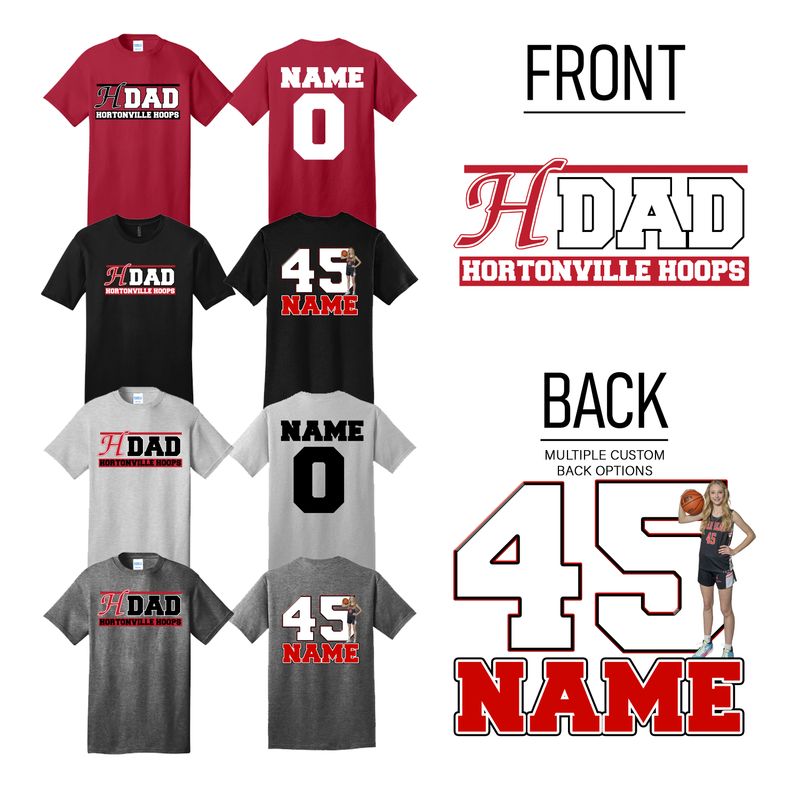 Hortonville Hoops T-Shirt Dad Design 2