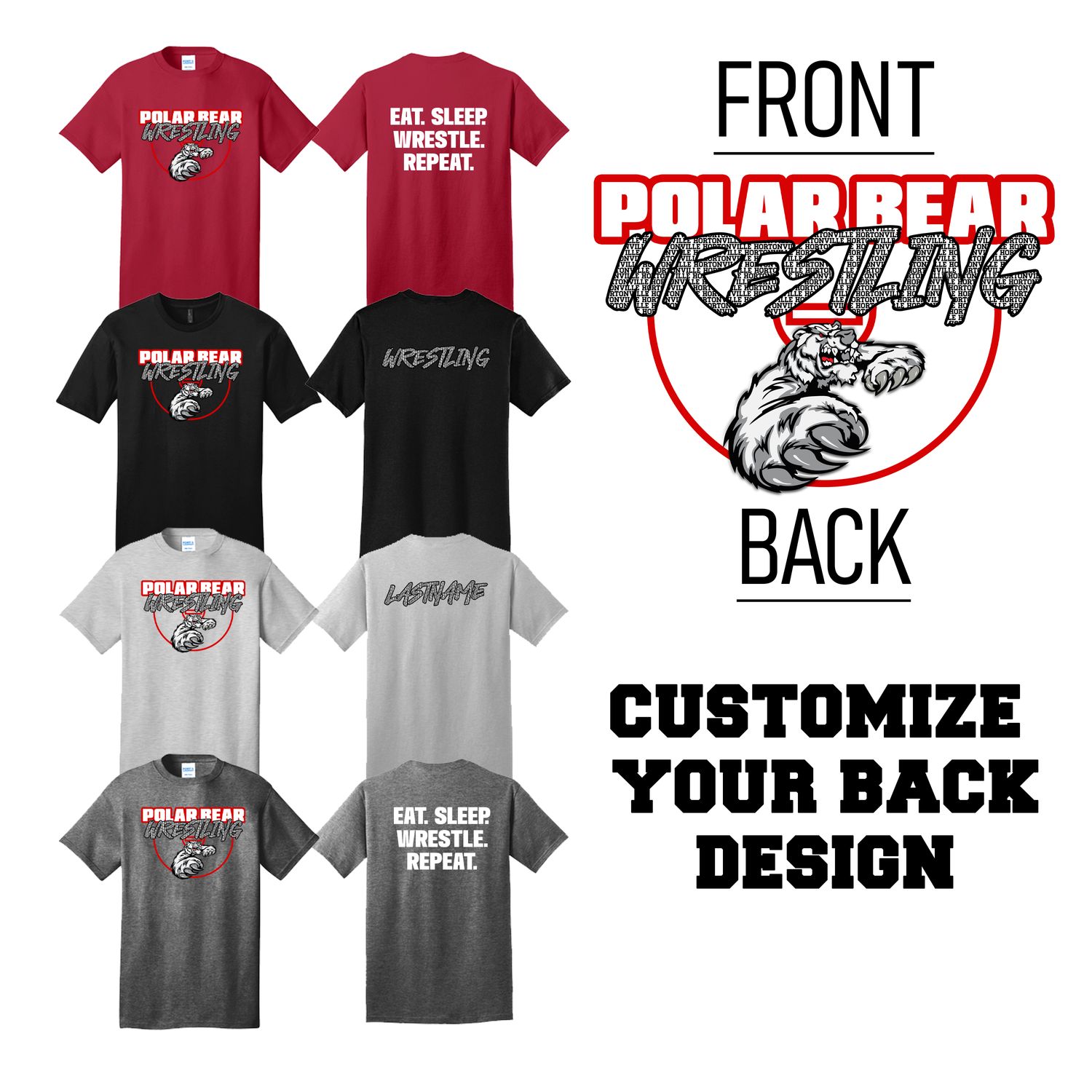 HORTONVILLE WRESTLING Design 2 T-Shirt