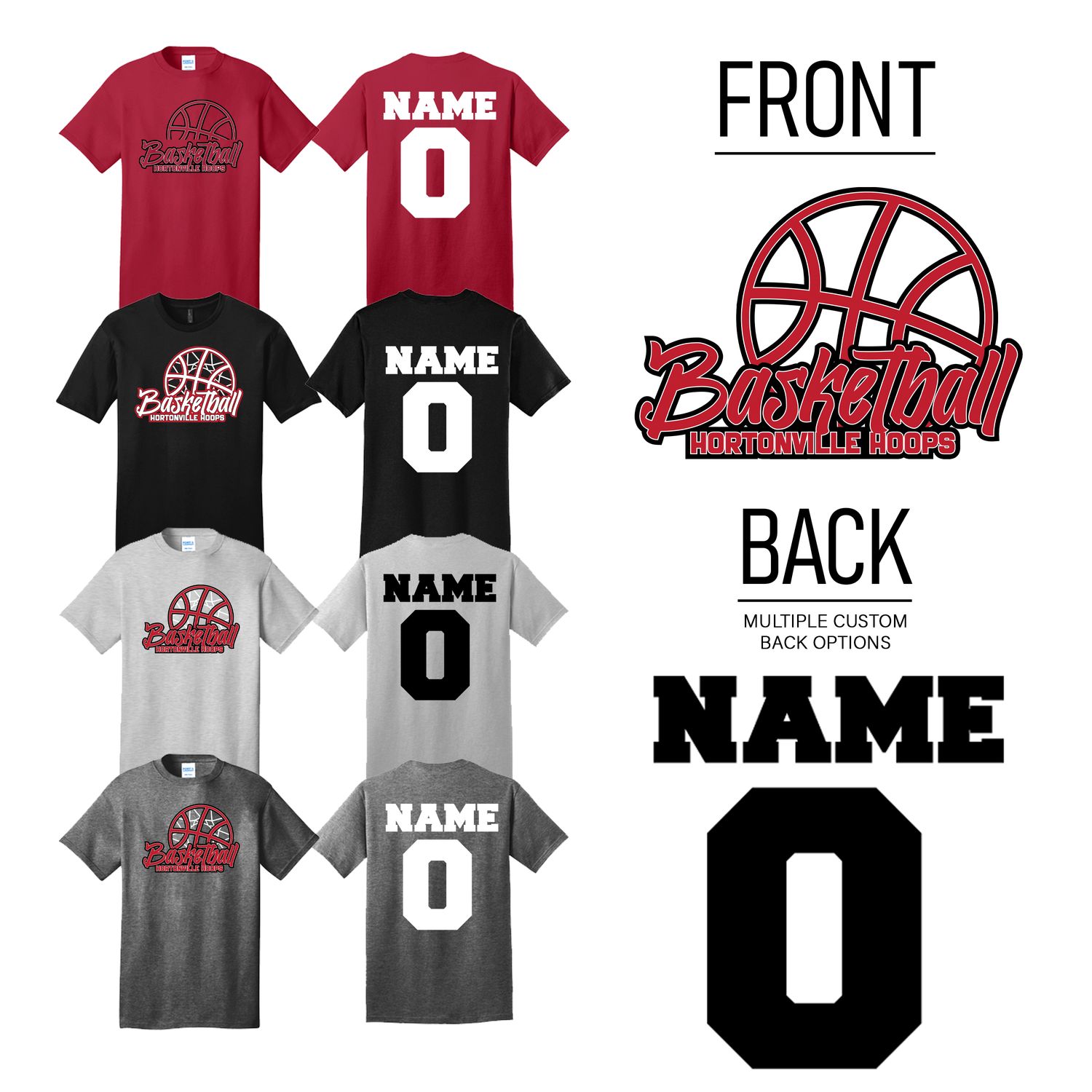 Hortonville Hoops T-Shirt Design 1