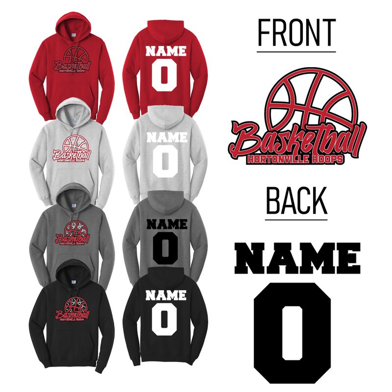 Hortonville Hoops Hoodie Design 1