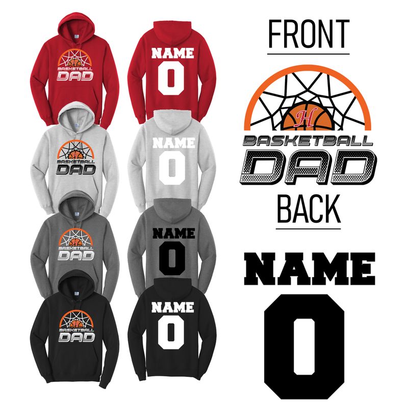 Hortonville Hoops Hoodie Dad Design 1