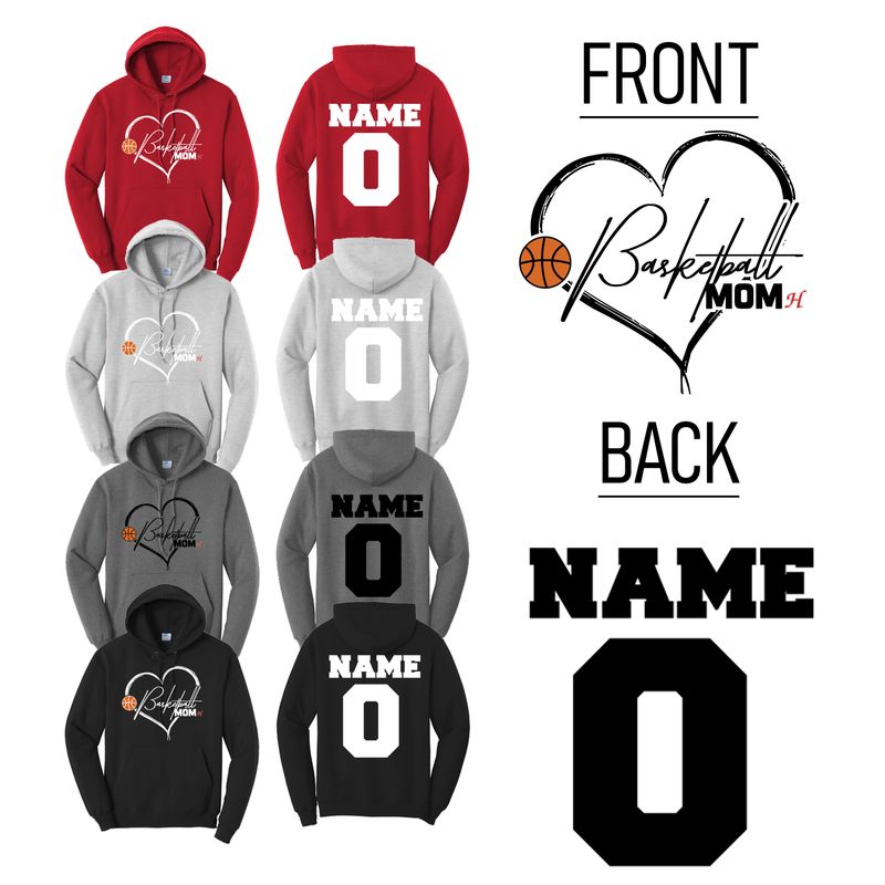 Hortonville Hoops Hoodie Mom Design 1
