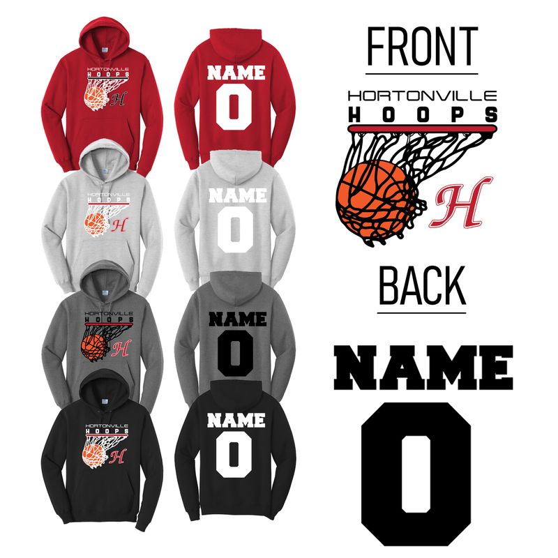 Hortonville Hoops Hoodie Dad Design 2