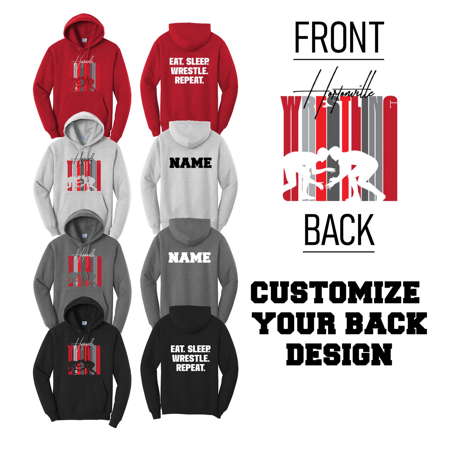 HORTONVILLE WRESTLING Design 5 Hoodie