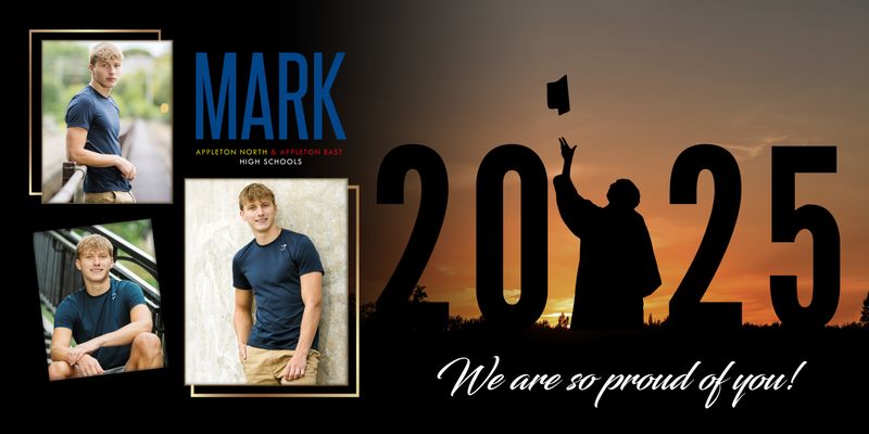 Sunset Graduation BANNER - THREE IMAGES - LOCAL PICKUP ONLY