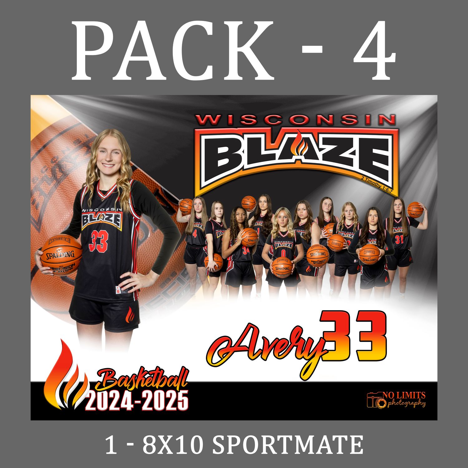 Blaze PACK #4 - 8X10 Sportmate Photo Print Only