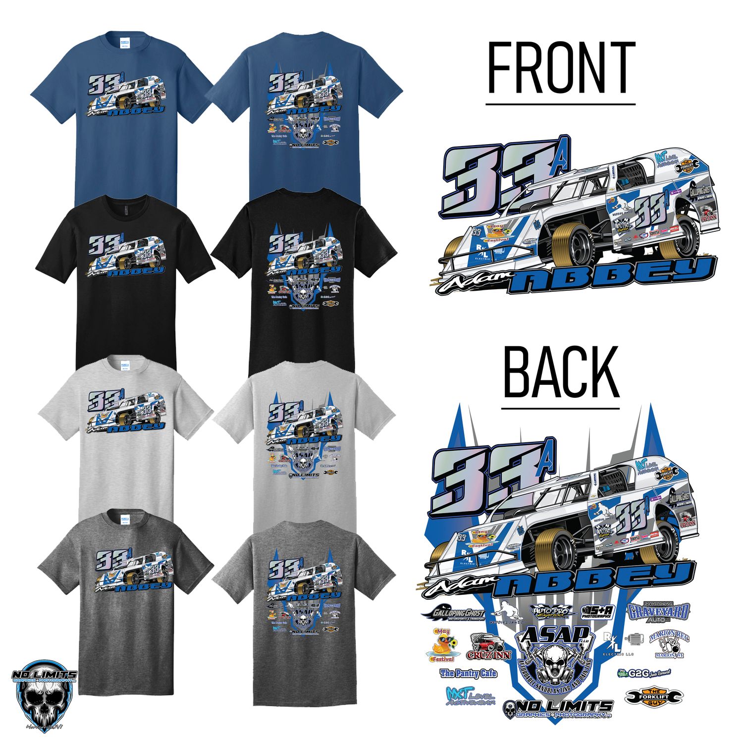 Adam Abbey Racing 2025 Tee (Adult Sizes)