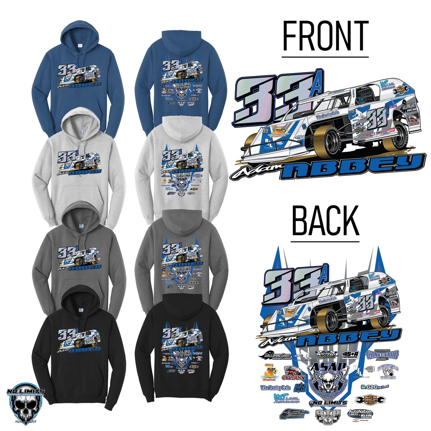 Adam Abbey Racing 2025 Hoodie (Adult Size)