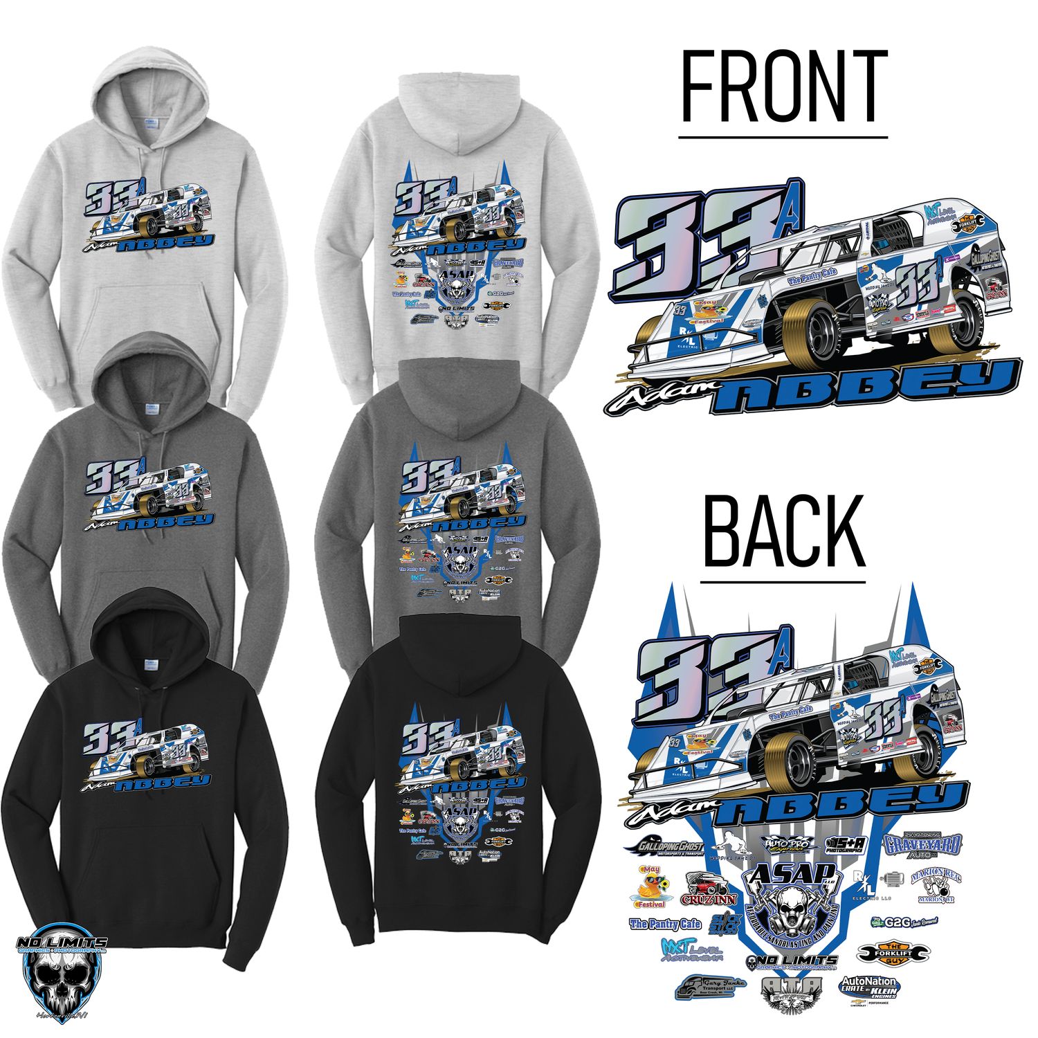 Adam Abbey Racing 2025 Hoodie (Youth Size)