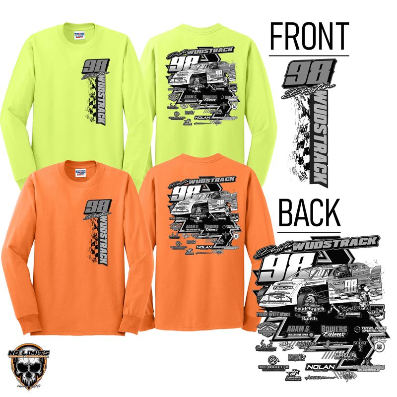 Dustin Wudstrack 2025 Racing Long Sleeve Tee B&amp;W