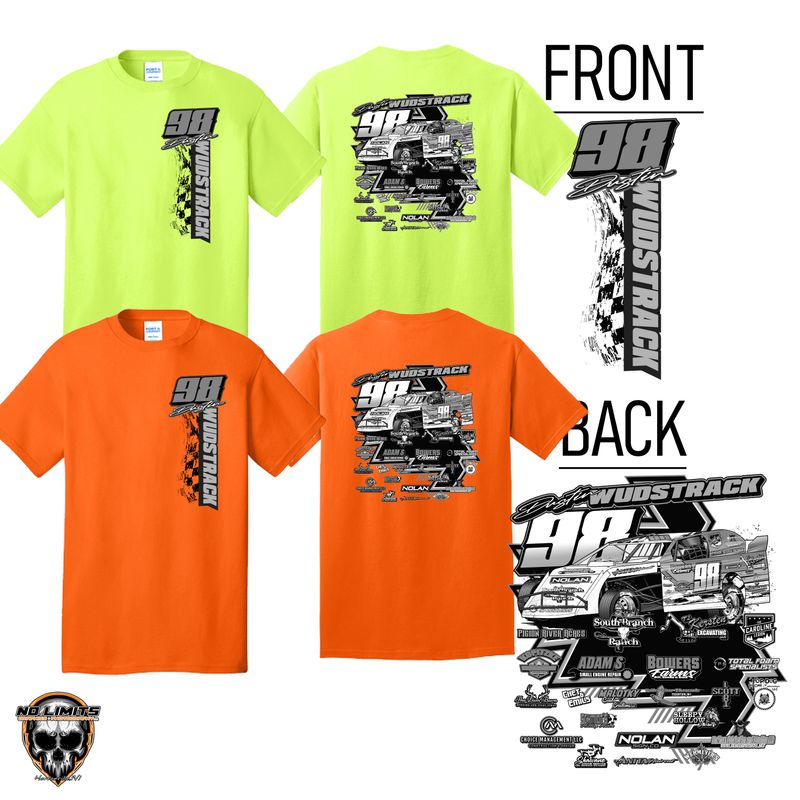 Dustin Wudstrack 2025 Racing Tee B&amp;W