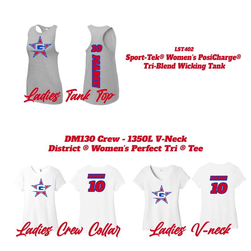Greenville 10U LADIES Baseball TANK &amp; TEES STARTING AT