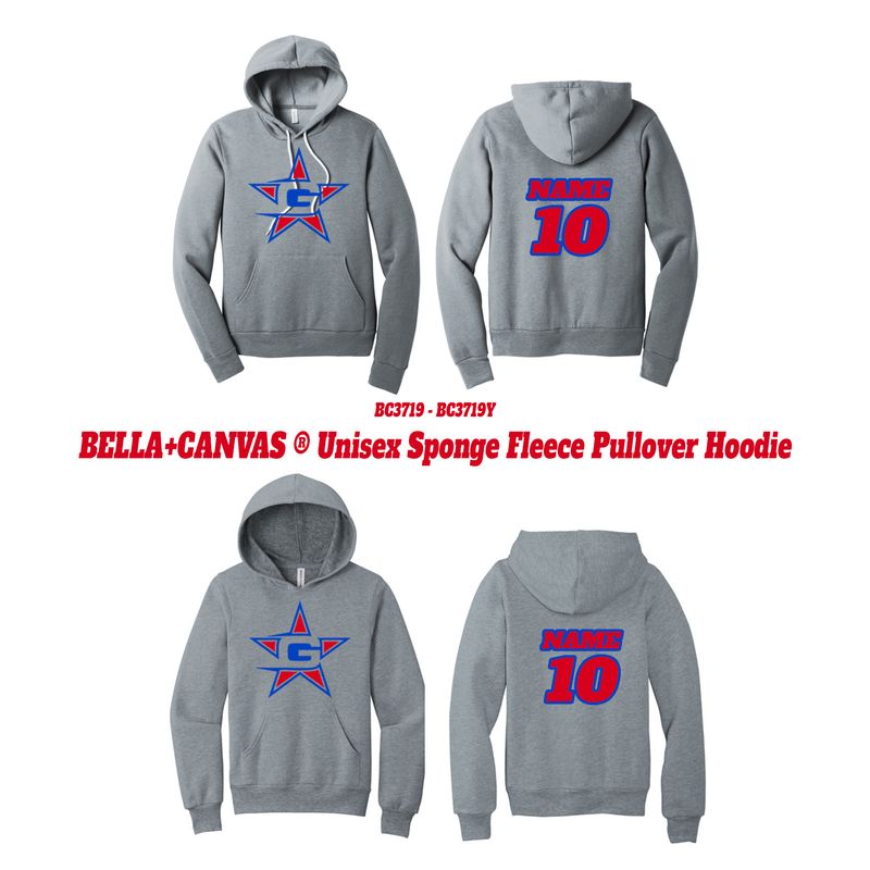 Greenville 10U Baseball GRAY BELLA-CANVAS HOODIES STARTING AT