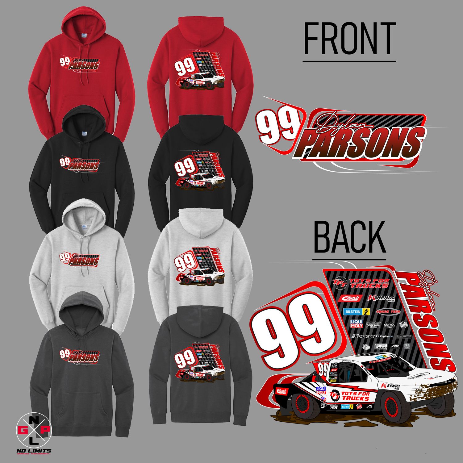 **NEW** Dylan Parsons Racing Hoodie (Fan Version)