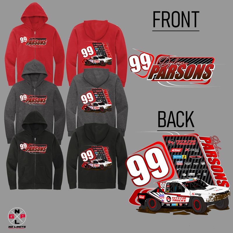 **NEW** Dylan Parsons Racing Zip Up Hoodie (Fan Version)