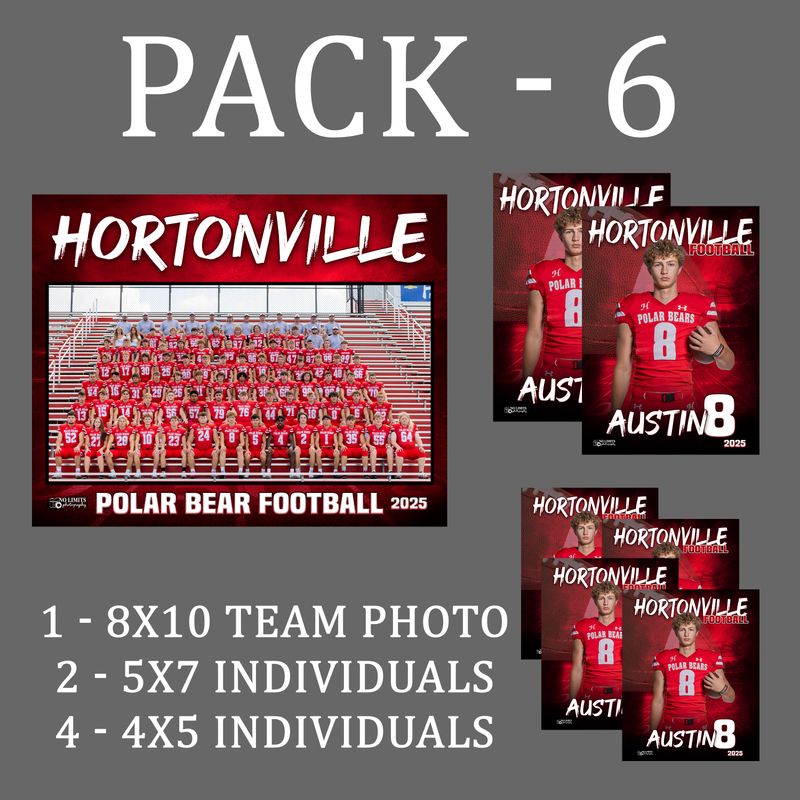 HHS PACK #6 - **GREAT VALUE** 8X10 Teammate Pack