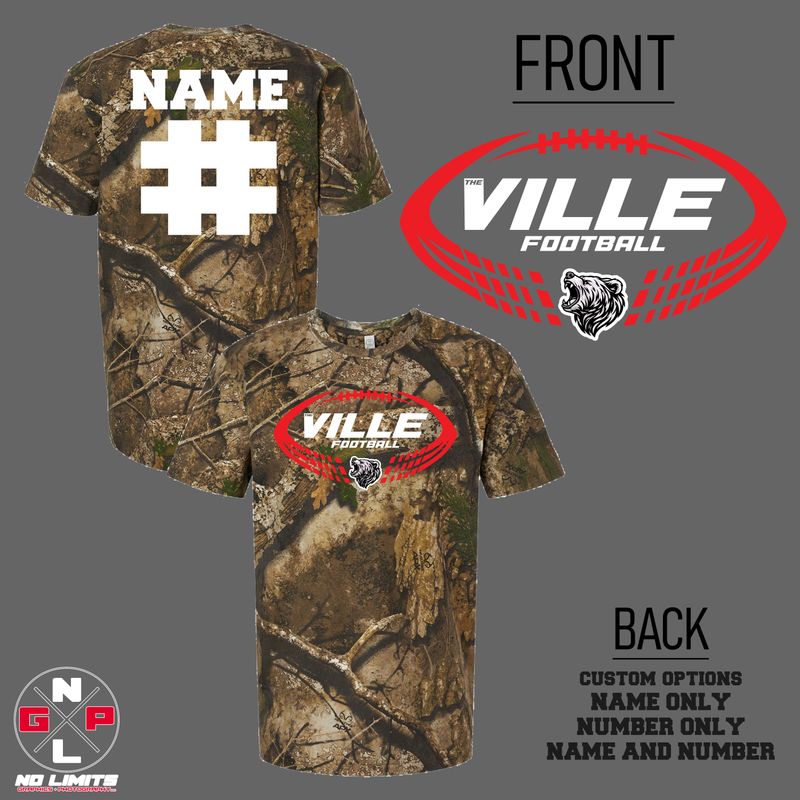 THE VILLE FOOTBALL CAMO TEE