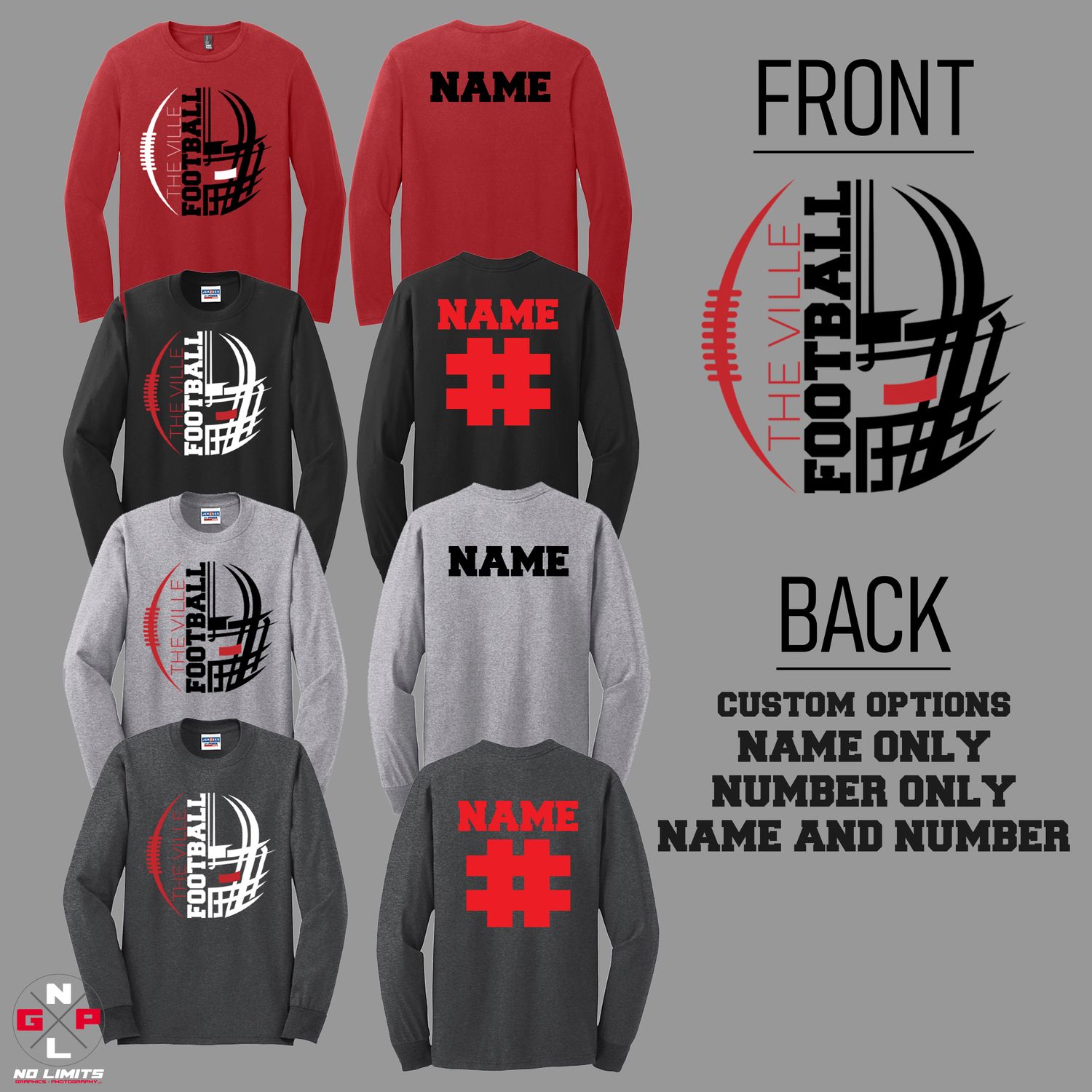 THE VILLE HELMET FOOTBALL LONGSLEEVE