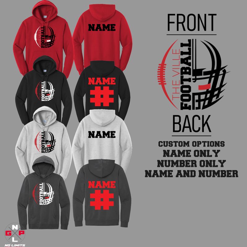 THE VILLE HELMET FOOTBALL HOODIE