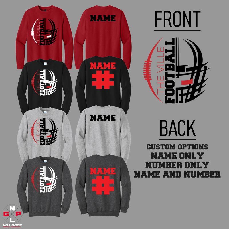 THE VILLE HELMET FOOTBALL CREWNECK