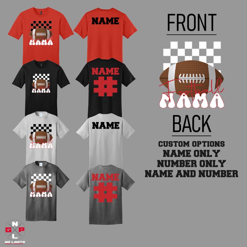 FOOTBALL CHECKERED MAMA TEE
