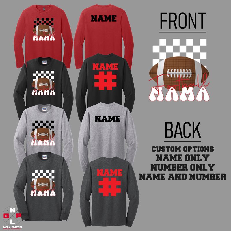 FOOTBALL CHECKERED MAMA LONGSLEEVE