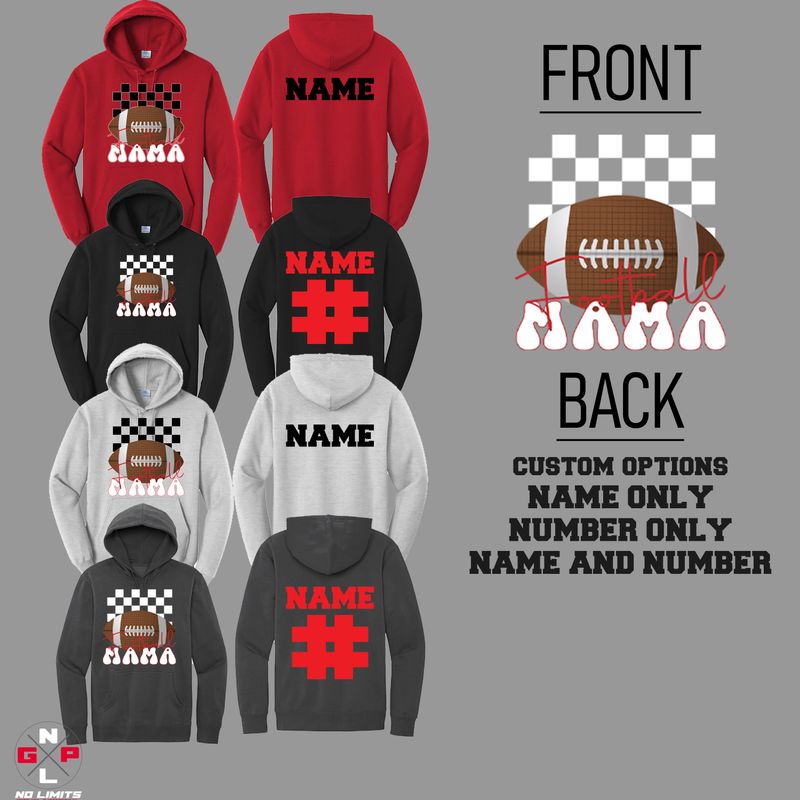FOOTBALL CHECKERED MAMA HOODIE