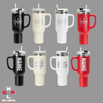 40 OZ POLAR BEAR FOOTBALL TUMBLER