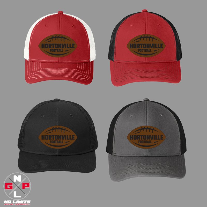 HORTONVILLE FOOTBALL LEATHERETTE PATCH SNAPBACK CAP